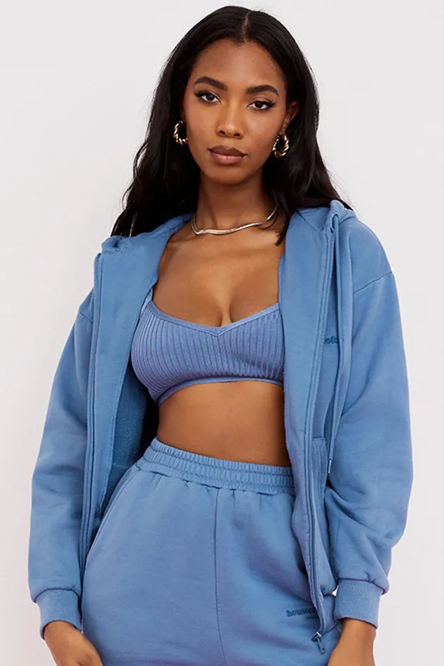 House Of CB StormAzure Zip Through Hoodie Azure Women Outerwear
