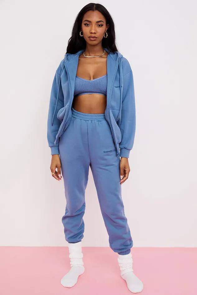 House Of CB StormAzure Zip Through Hoodie Azure Women Outerwear
