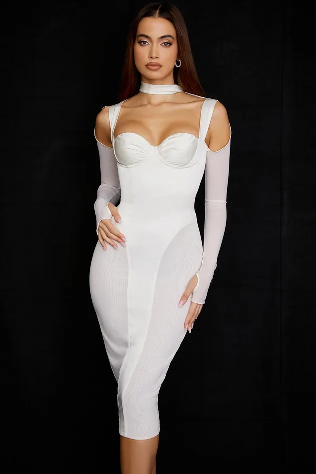 House Of CB TalikaIvory Corset Midi Dress 8211 SALE Ivory Women Bodycon Dresses