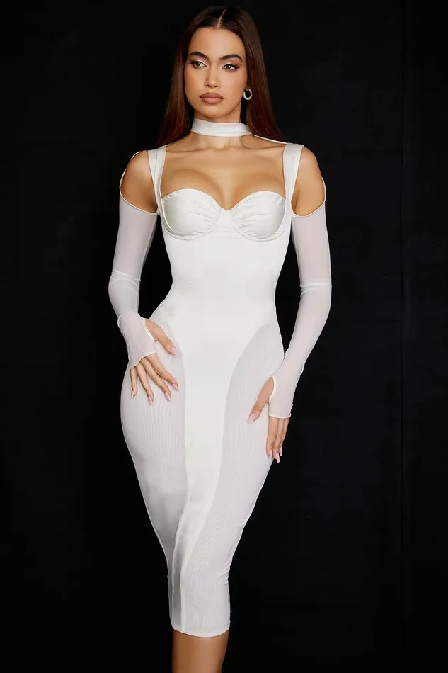 House Of CB TalikaIvory Corset Midi Dress 8211 SALE Ivory Women Bodycon Dresses