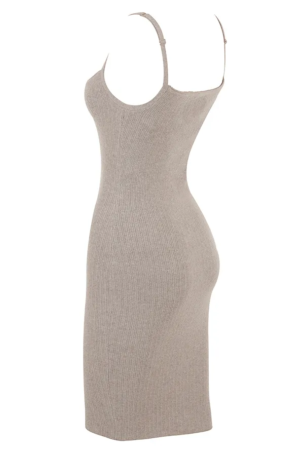 House Of CB TevaBeige Cashmere Knit Midi Dress 8211 SALE Beige Women Bodycon Dresses