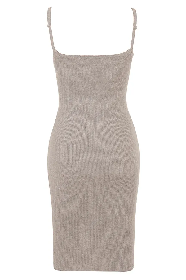 House Of CB TevaBeige Cashmere Knit Midi Dress 8211 SALE Beige Women Bodycon Dresses