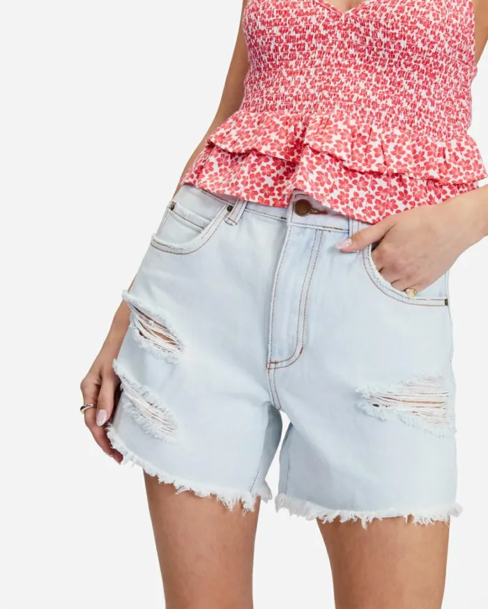 How Bout That Denim Shorts Rain Drop Women Billabong Shorts