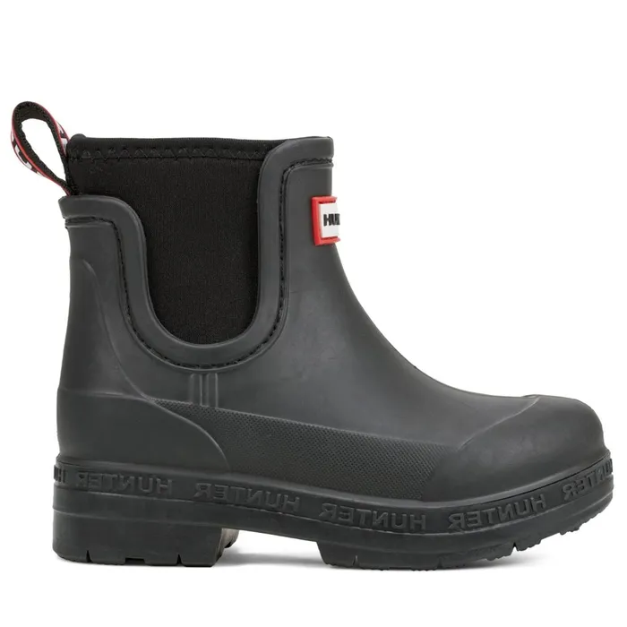 Hunter Boots Big Kids Lass Waterproof Neoprene Chelsea Boots Black Kids Rain Boots