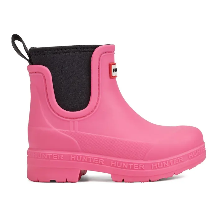 Hunter Boots Big Kids Lass Waterproof Neoprene Chelsea Boots Medium Pink Kids Rain Boots