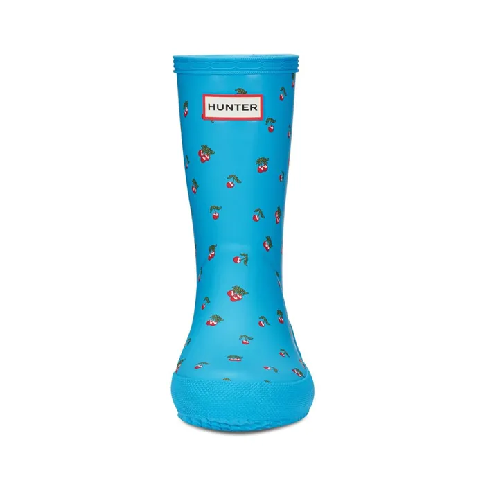 Hunter Boots Kids First Classic Rain Boots Blue Cherry Print Kids Rain Boots Hunter Boots Kids First Classic Rain Boots Blue Cherry Print Kids Rain Boots