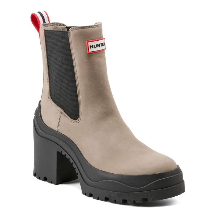 Hunter Boots Miana Heeled Waterproof Chelsea Boots Dark Natural Women Short and Ankle Boots Hunter Boots Miana Heeled Waterproof Chelsea Boots Dark Natural Women Short and Ankle Boots