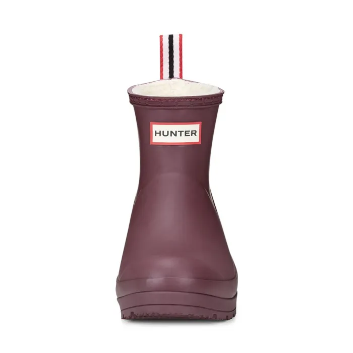 Hunter Boots PLAY Insulated Vegan Shearling Short Rain Boots Dark Red Women Insulated and Snow Boots Hunter Boots PLAY Insulated Vegan Shearling Short Rain Boots Dark Red Women Insulated and Snow Boots