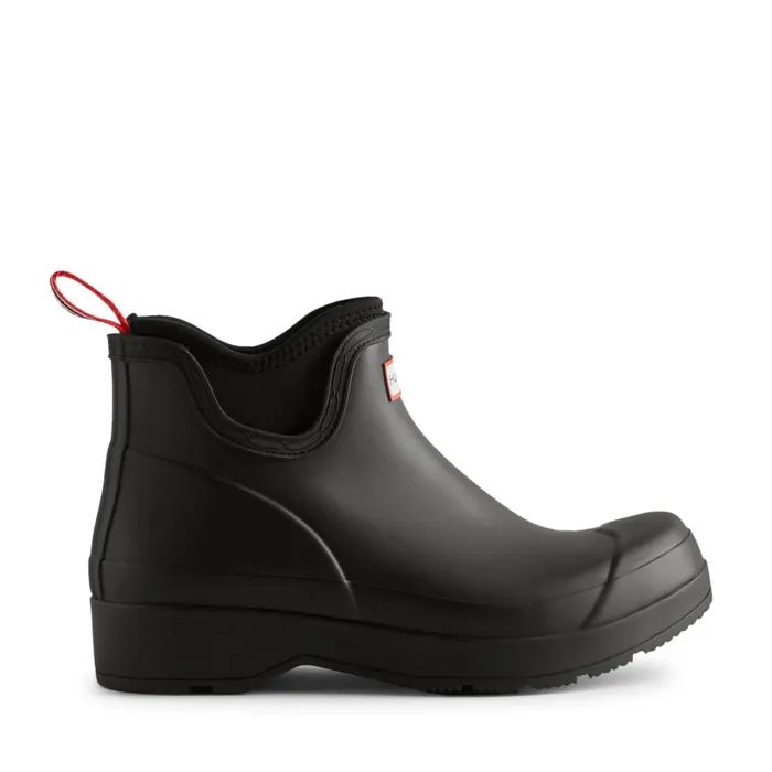 Hunter Boots PLAY Neoprene Rain Boots Black Men Short and Ankle Boots