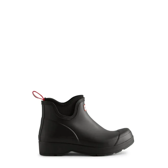 Hunter Boots PLAY Neoprene Rain Boots Black Men Short and Ankle Boots
