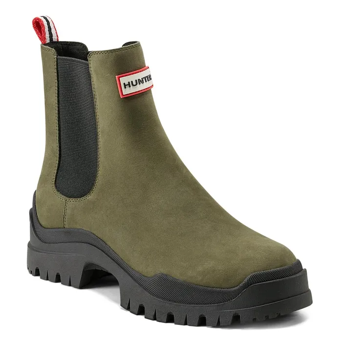 Hunter Boots Winica Lug Sole Waterproof Chelsea Boots Medium Green Women Rain Boots Hunter Boots Winica Lug Sole Waterproof Chelsea Boots Medium Green Women Rain Boots