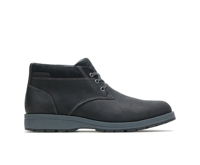 Hush Puppies Boots Men Beauceron Short Ice Black Waterproof Leather