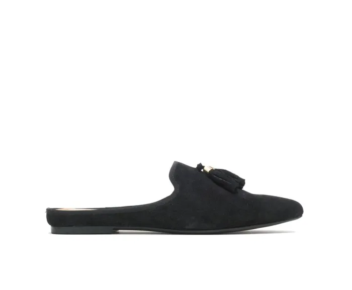 Hush Puppies Flats and SlipOns Women Sadie Tassel Mule Black Suede