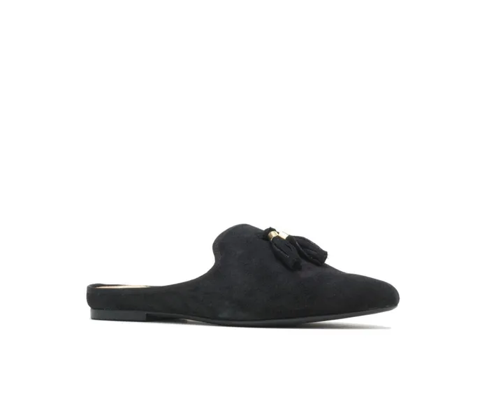 Hush Puppies Flats and SlipOns Women Sadie Tassel Mule Black Suede Hush Puppies Flats and SlipOns Women Sadie Tassel Mule Black Suede