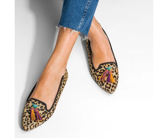 Hush Puppies Flats and SlipOns Women Sadie Tassel SlipOn Natural Snake Leather Hush Puppies Flats and SlipOns Women Sadie Tassel SlipOn Natural Snake Leather