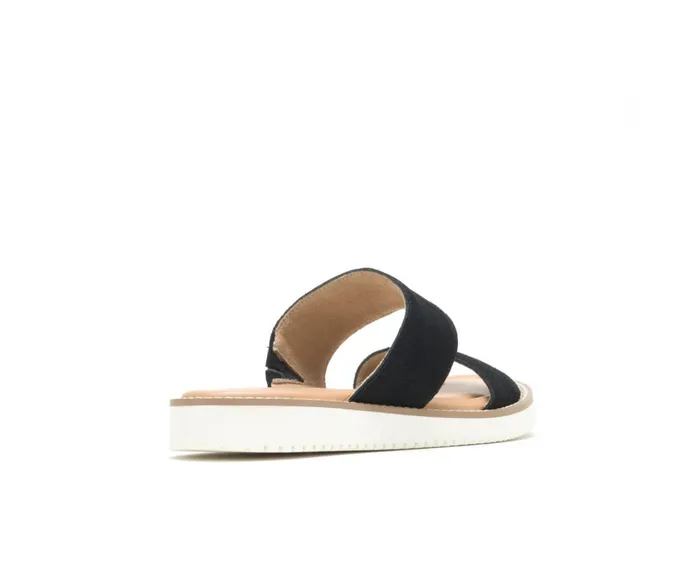 Hush Puppies Sandals Women Briard 2 Band Slide Black Suede Hush Puppies Sandals Women Briard 2 Band Slide Black Suede