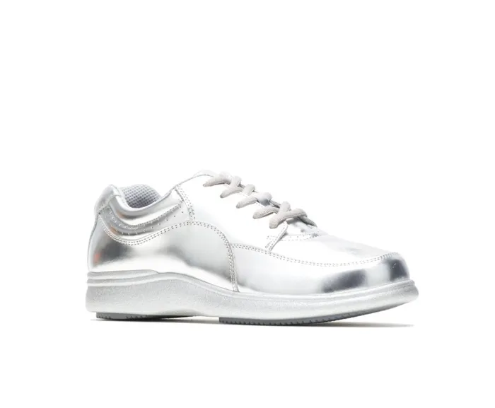 Hush Puppies Walking Shoes Women Power Walker Silver Metallic Leather Hush Puppies Walking Shoes Women Power Walker Silver Metallic Leather