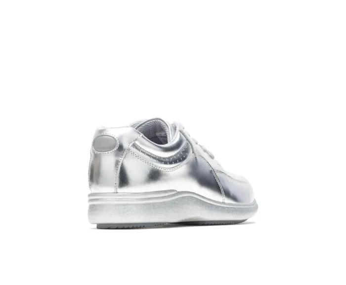 Hush Puppies Walking Shoes Women Power Walker Silver Metallic Leather Hush Puppies Walking Shoes Women Power Walker Silver Metallic Leather
