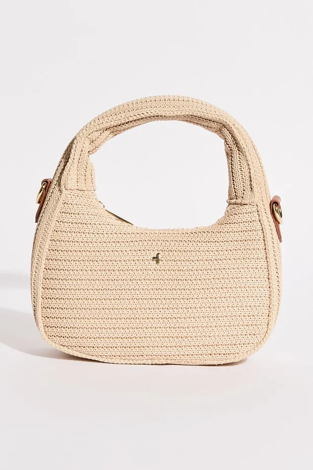 Indigo Shoulder Bag In Sand Faux Raffia Women Showpo Bags