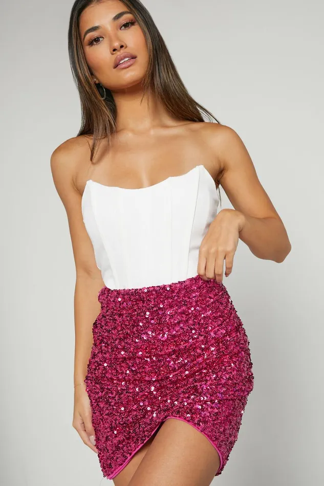 Isla Mini Skirt 8211 High Waisted Wrap Skirt In Magenta Women Showpo Skirts