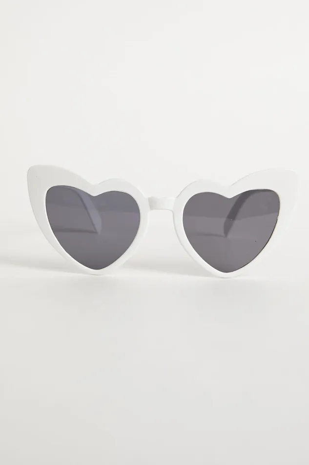 Isobel Heart Sunglasses In White Women Showpo Sunglasses