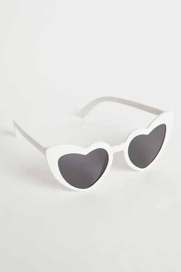 Isobel Heart Sunglasses In White Women Showpo Sunglasses