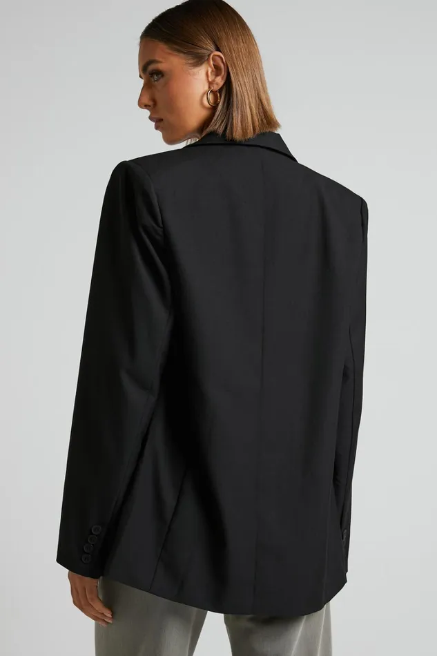 Izara Blazer 8211 Oversized Boyfriend Fit Blazer In Black Women Showpo Blazers