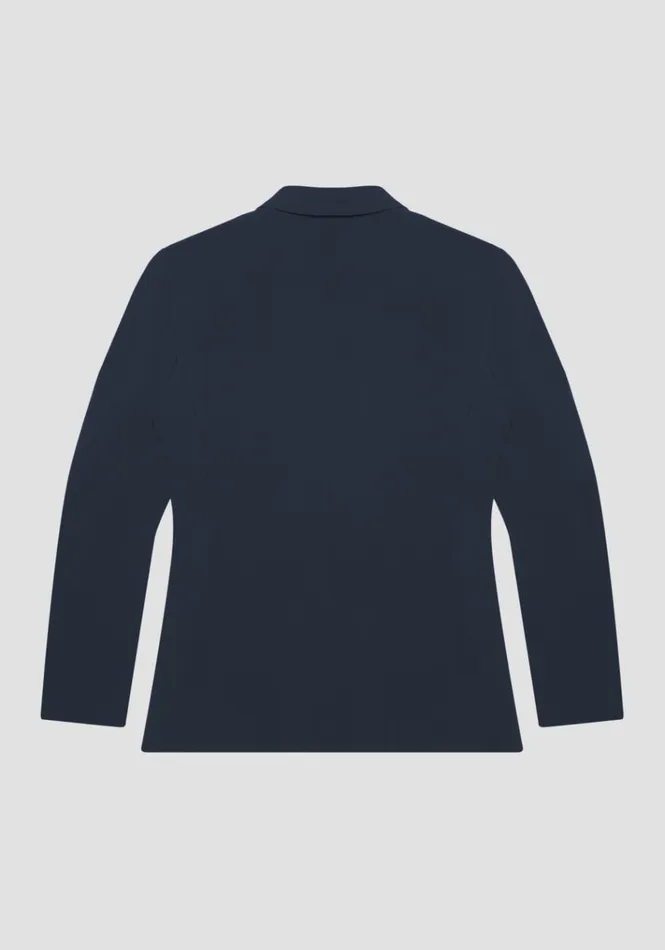 Jackets And Gilet Men Antony Morato Bonnie Slim Fit Jacket In Stretch Viscose Blend Fabric Blue Ink