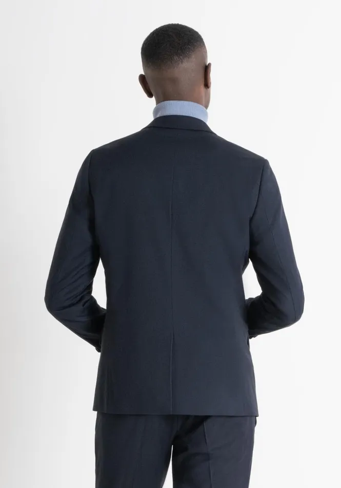 Jackets And Gilet Men Antony Morato Slim Fit Blue Viscose Blend MicroWeave 034Bonnie034 Jacket Blue Ink