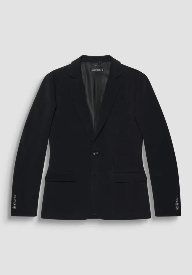 Jackets And Gilet Men Antony Morato Super Slim Fit 034Ashe034 Jacket In Elastic Fabric With Micro Pattern Black