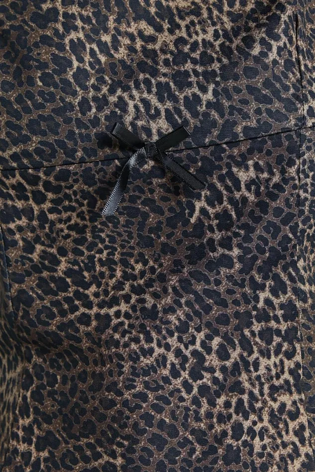 Jada Cami 8211 Straight Neck Panelled Top With Lace Detail In Leopard Women Showpo Tops