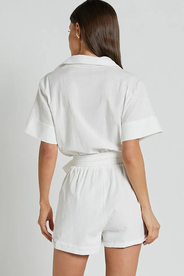 Jayna Playsuit 8211 Utility Pocket Playsuit In White Women Showpo Rompers
