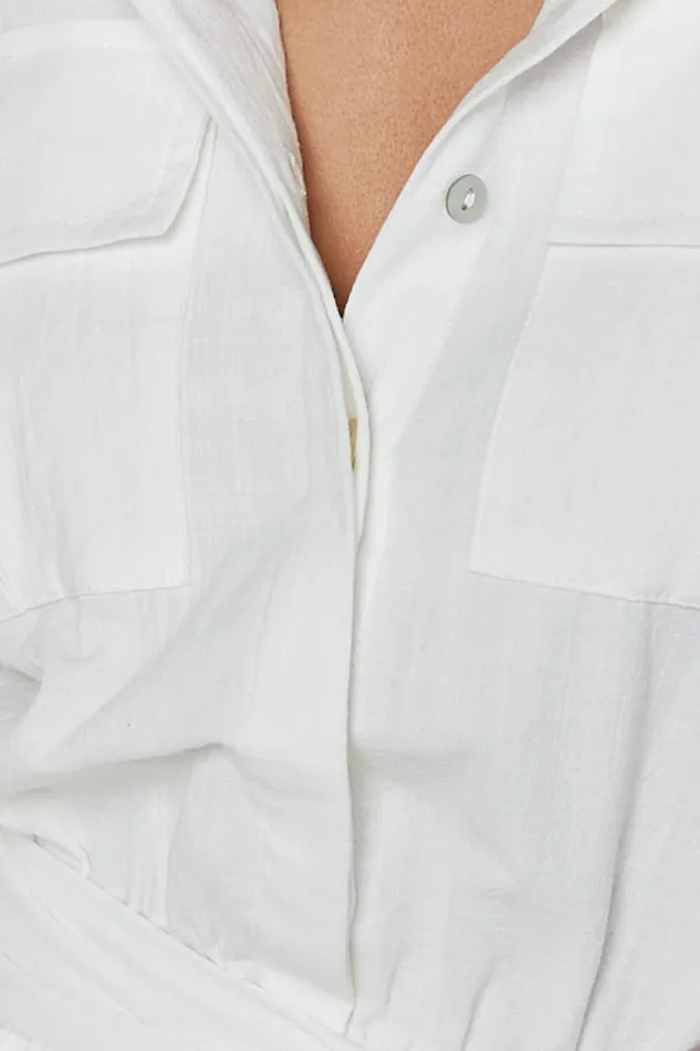Jayna Playsuit 8211 Utility Pocket Playsuit In White Women Showpo Rompers