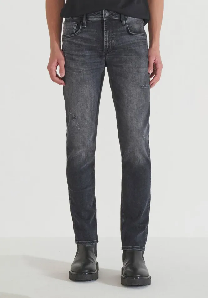 Jeans Men Antony Morato Kurt Comfort Tapered Fit Iconic Jeans In Black Denim Black