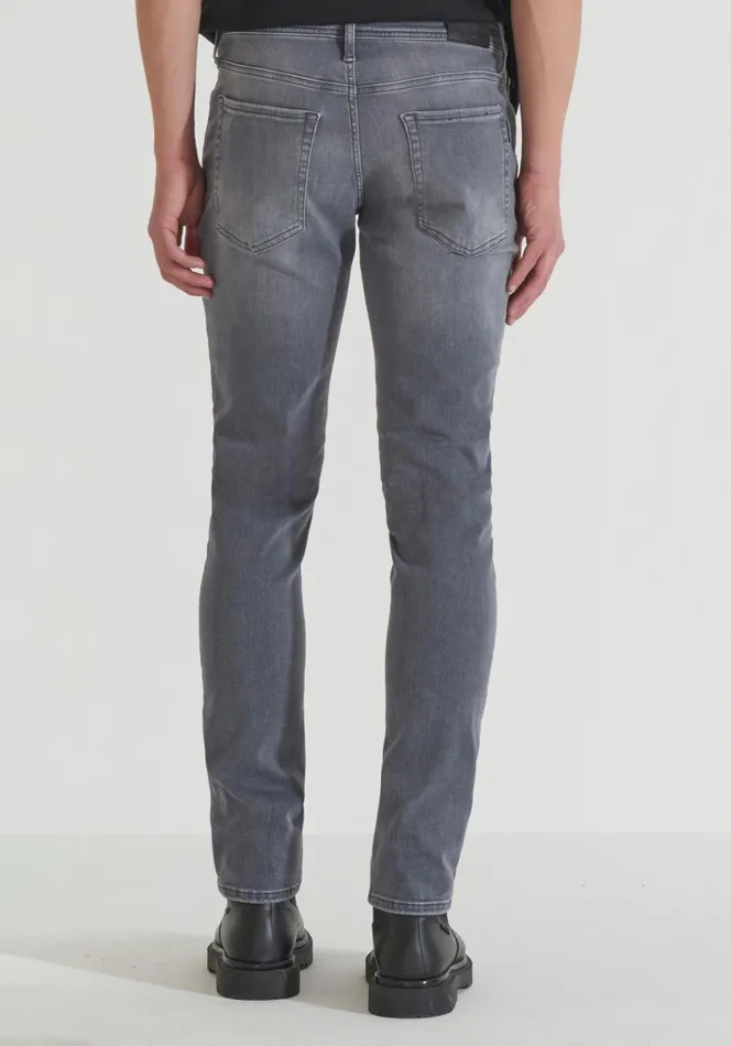 Jeans Men Antony Morato Tapered Fit 034Ozzy034 Jeans In Grey Stretch Denim With Rips Steel Grey