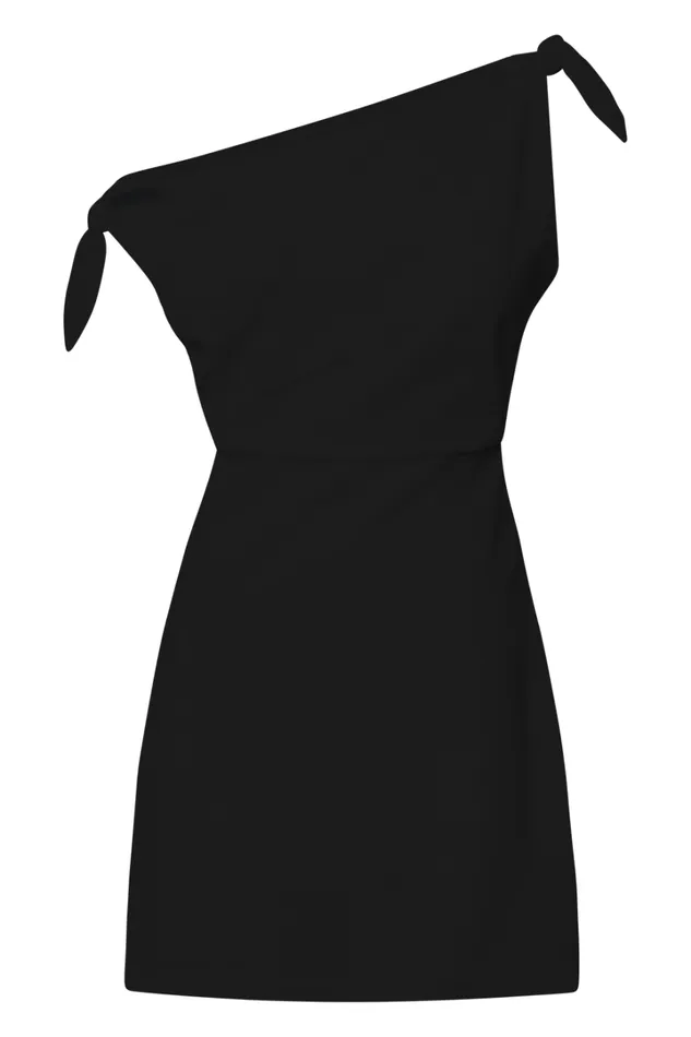 Jeofina Mini Dress 8211 Off The Shoulder Linen Look Dress In Black Women Showpo Dresses