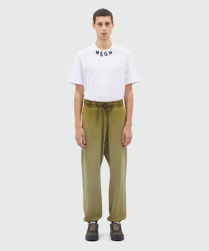 Jersey Jogging Pants With Faded Effect Men MSGM Pants And Shorts
