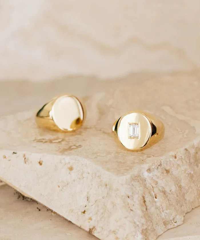 Jewelry Women Jenni Kayne Gemma Baguette Signet Ring Gold