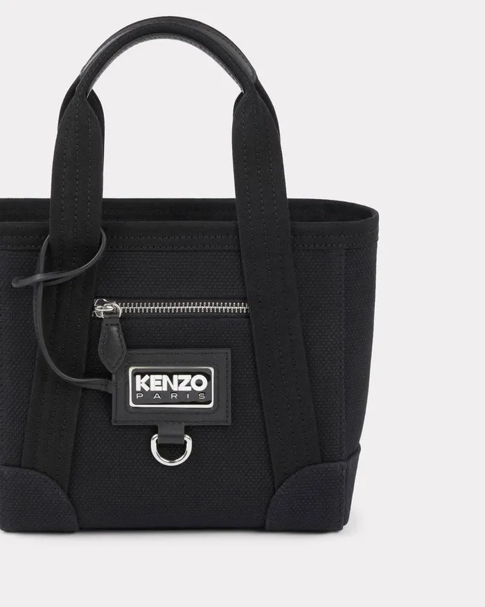 Kenzo Bags Women Mini 039 Tag039 Canvas Tote Bag Black