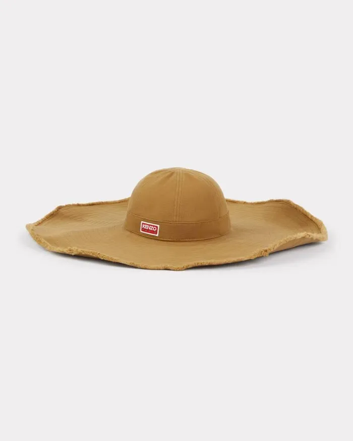 Kenzo Caps And Hats MenWomen Stamp039 Floppy Hat In Cotton Dark Beige