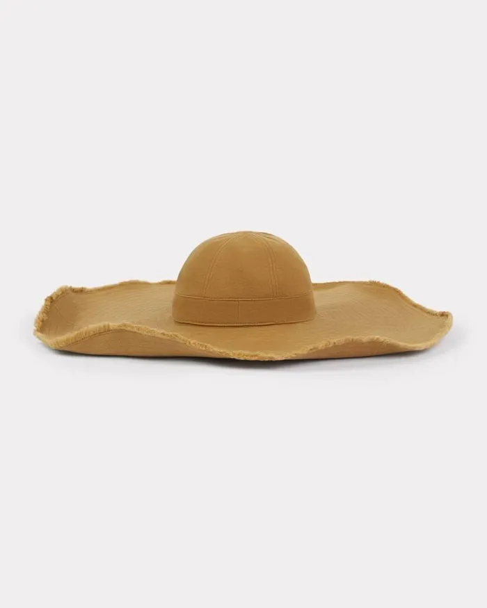Kenzo Caps And Hats MenWomen Stamp039 Floppy Hat In Cotton Dark Beige
