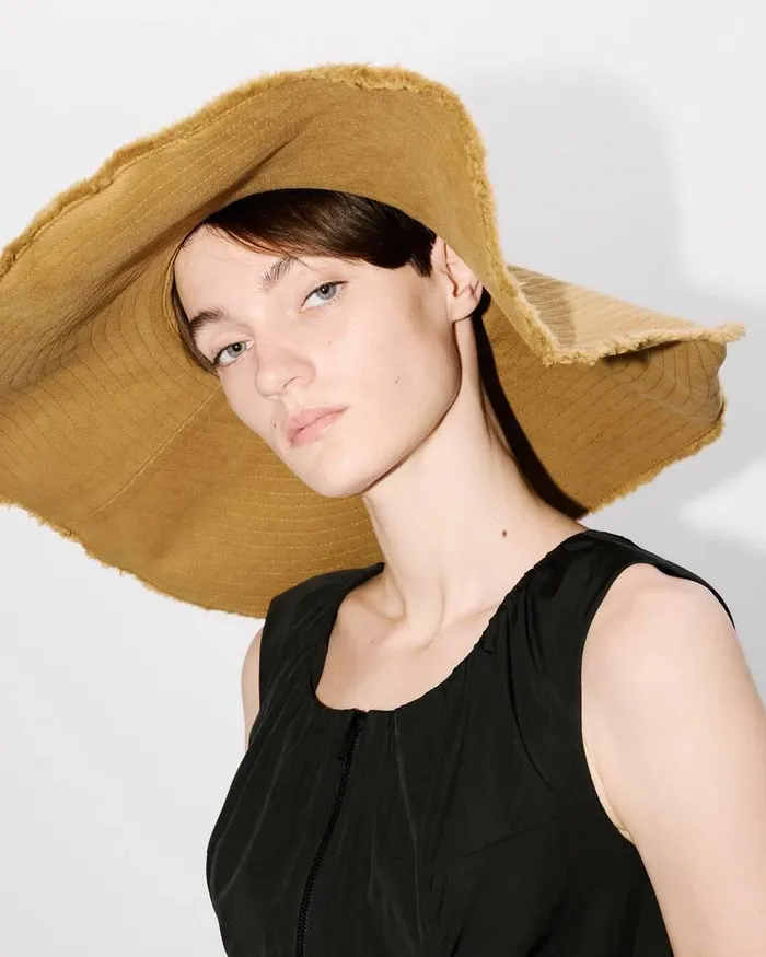 Kenzo Caps And Hats MenWomen Stamp039 Floppy Hat In Cotton Dark Beige