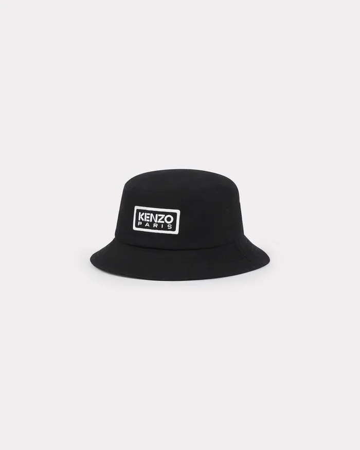 Kenzo Caps And Hats MenWomen Tag039 Cotton Sun Hat Black