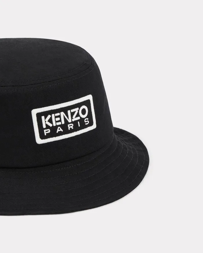 Kenzo Caps And Hats MenWomen Tag039 Cotton Sun Hat Black