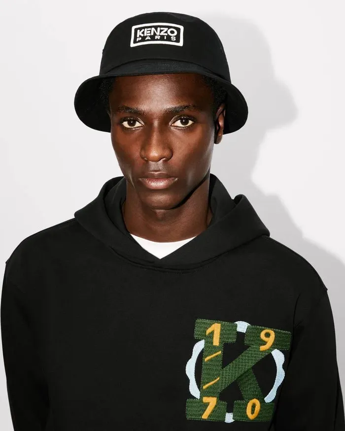 Kenzo Caps And Hats MenWomen Tag039 Cotton Sun Hat Black