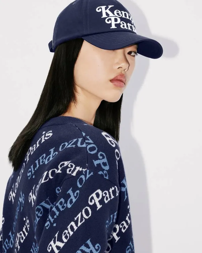 Kenzo Caps And Hats MenWomen Utility039 Cotton Cap Navy Blue