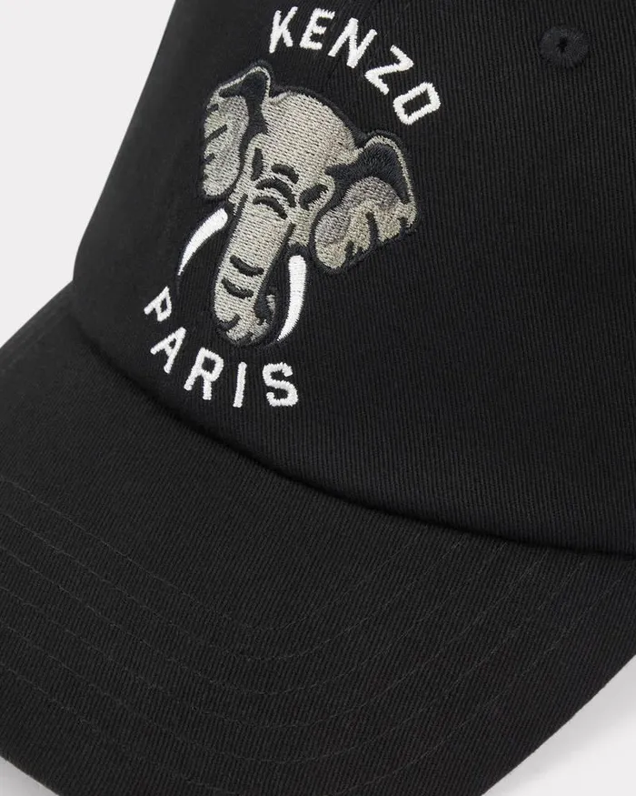 Kenzo Caps And Hats MenWomen Varsity039 Cotton Cap Black