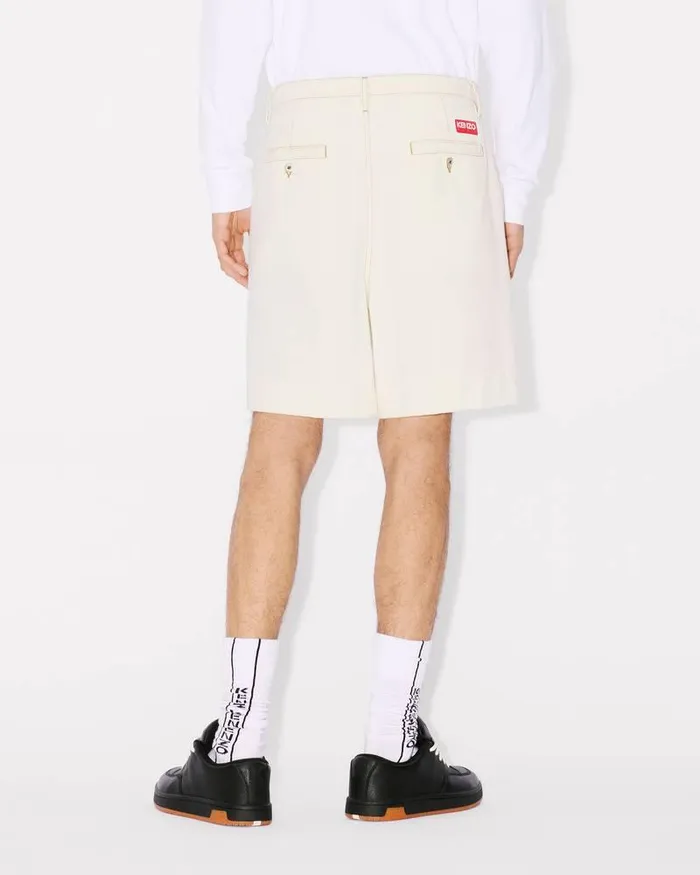 Kenzo Denim Men Creations039 Relaxed Straight Short Stone Bleached White Denim
