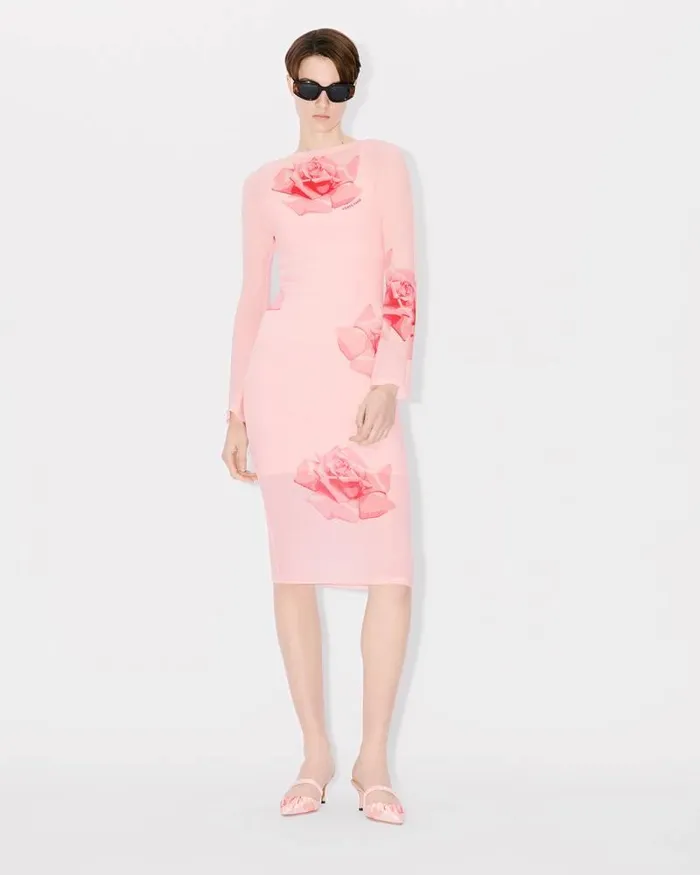 Kenzo Dresses And Skirts Women Rose039 Midi Pleated Dress Faded Pink