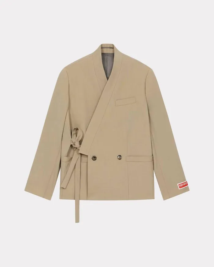 Kenzo Jackets And Coats Women Kimono Blazer Dark Beige